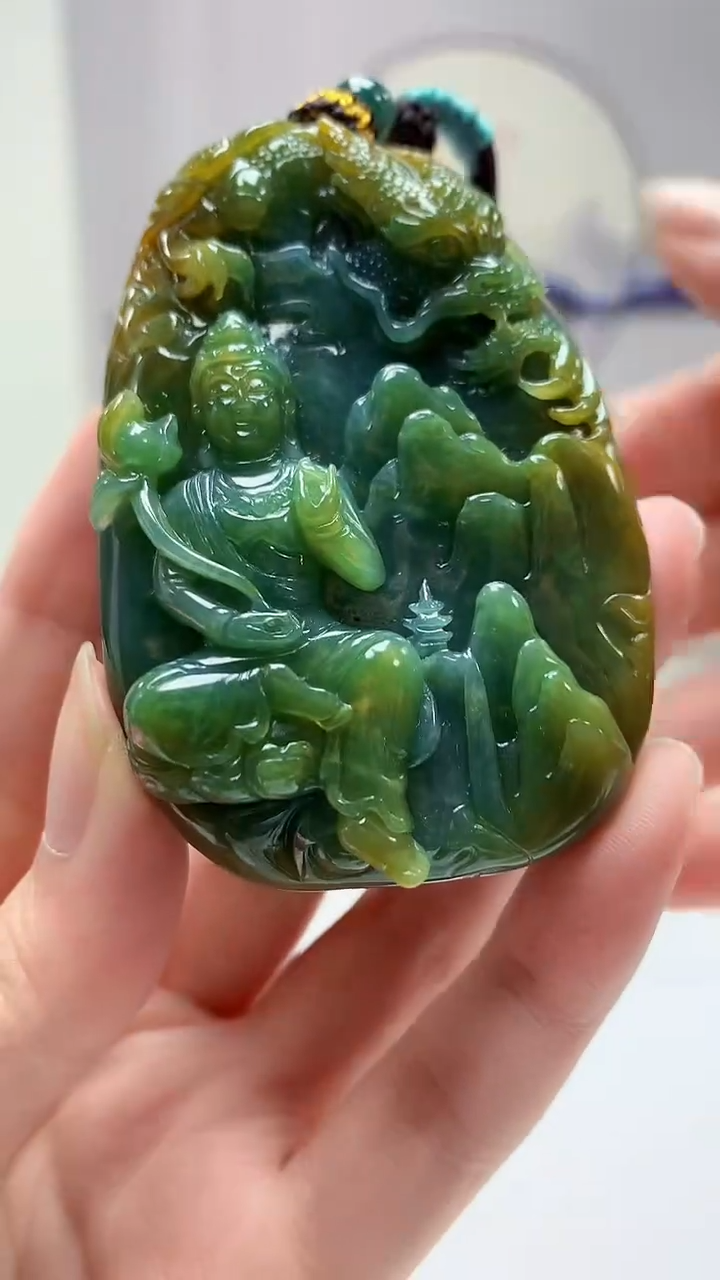 【闪购商品】定制翡翠未镶嵌4969zm-毛货挂件观音109