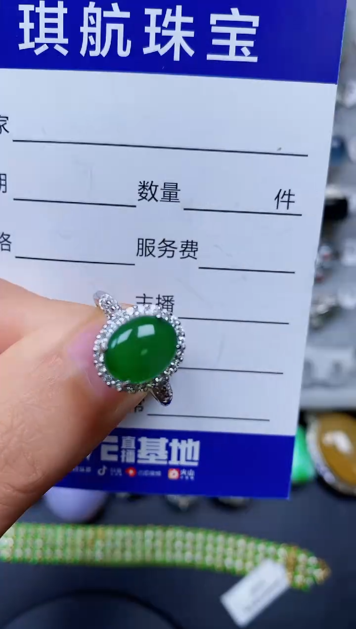 【闪购商品】翡翠戒指银S925镶嵌0201