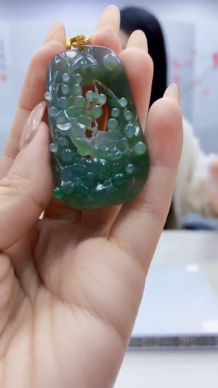 未镶嵌定制翡翠3495ty-毛货挂件34赠珠链