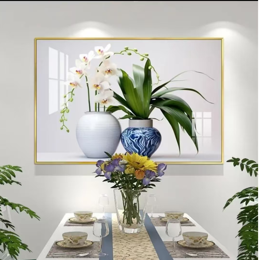 平面【富贵平安】2138简约小清新餐厅画高级感北欧轻奢装饰画40*60