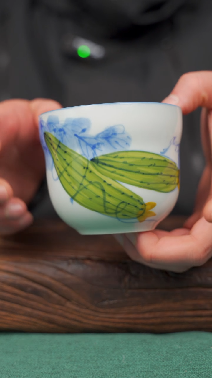 【闪购商品】瓷片45寻一缕瓷香杯釉下手工手绘瓷器