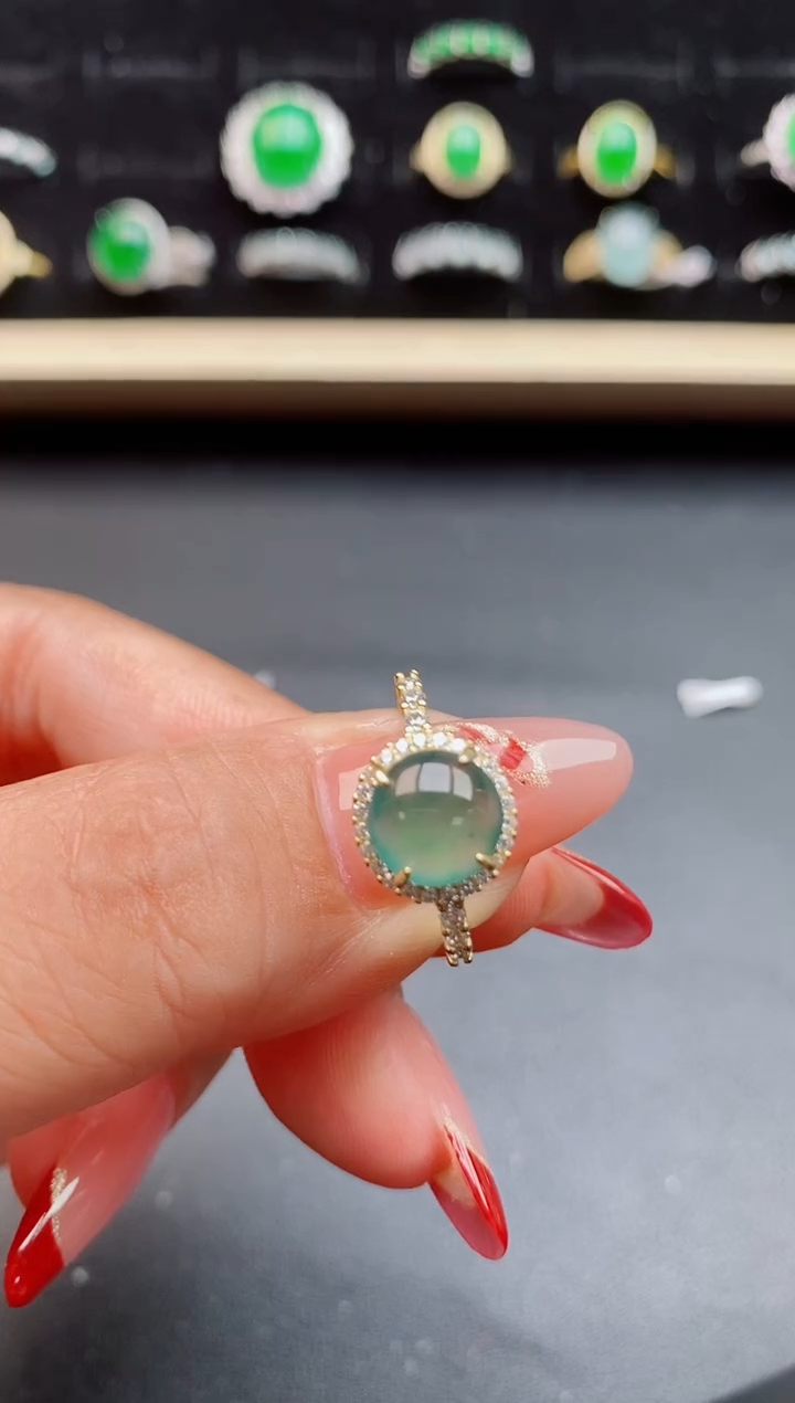 【闪购商品】翡翠戒指银S925镶嵌12121
