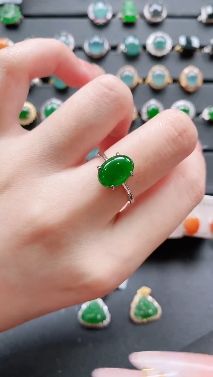 【闪购商品】翡翠戒指银S925镶嵌11111111