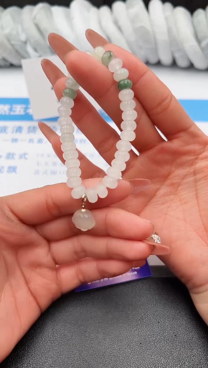 【闪购商品】石英质玉手镯未镶嵌算盘手链--猫爪