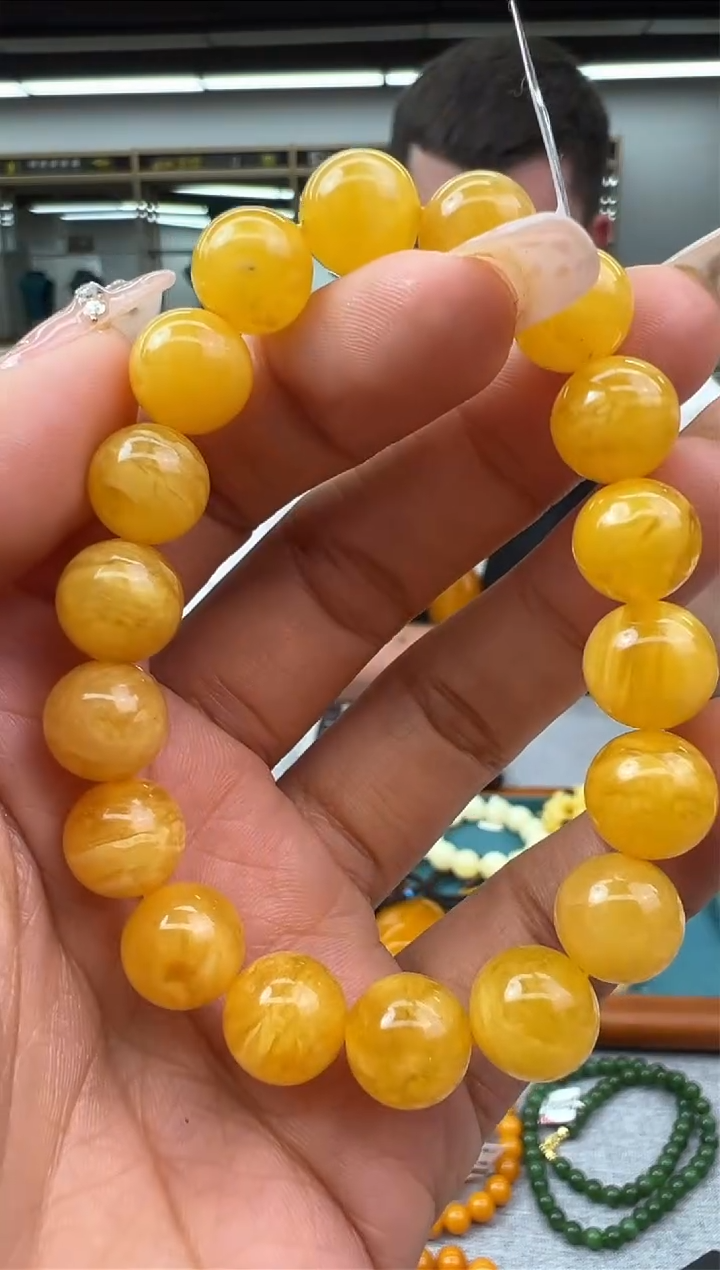 【闪购商品】琥珀手链未镶嵌53秒拍号