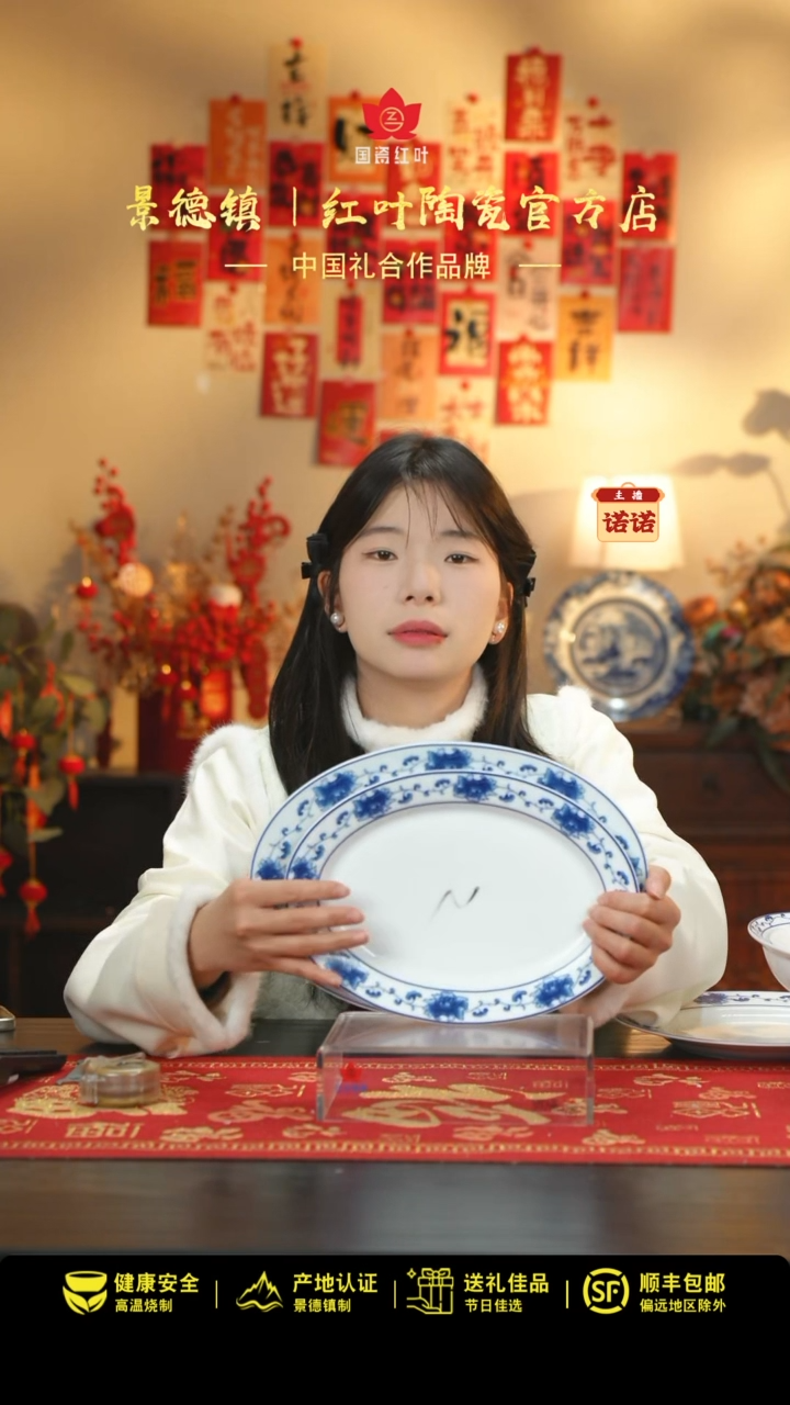 【闪购商品】1个微瑕满汉全席12英寸鱼盘