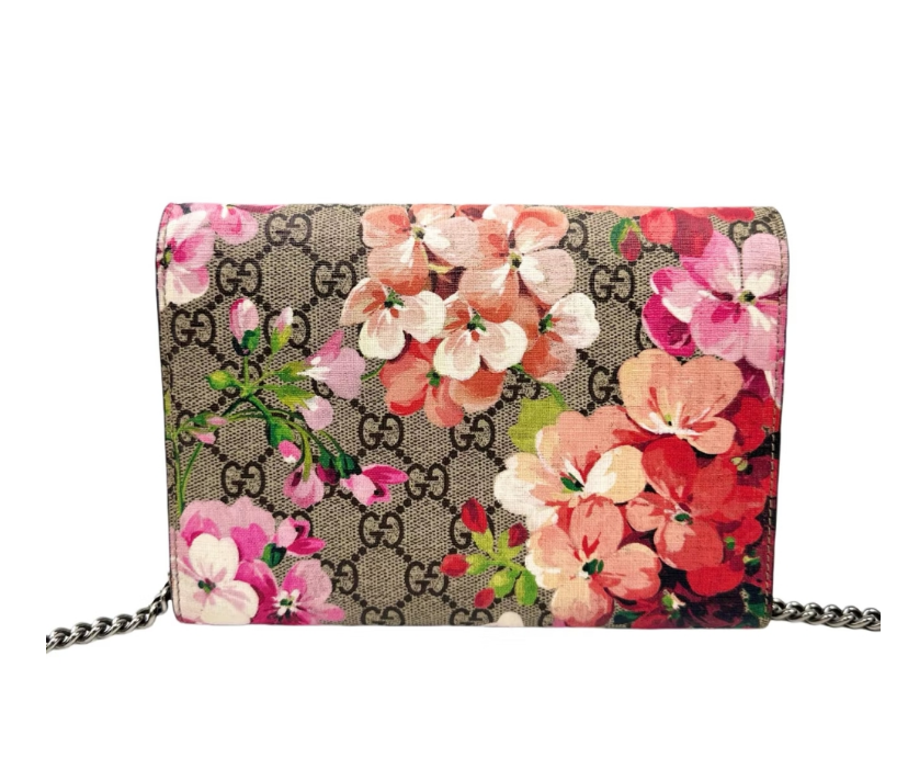 95新 GUCCI/古驰 茉上/ 古驰花卉mini woc 链条包