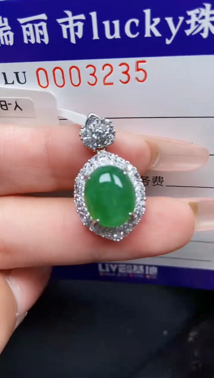 【闪购商品】翡翠颈饰银S925镶嵌3235