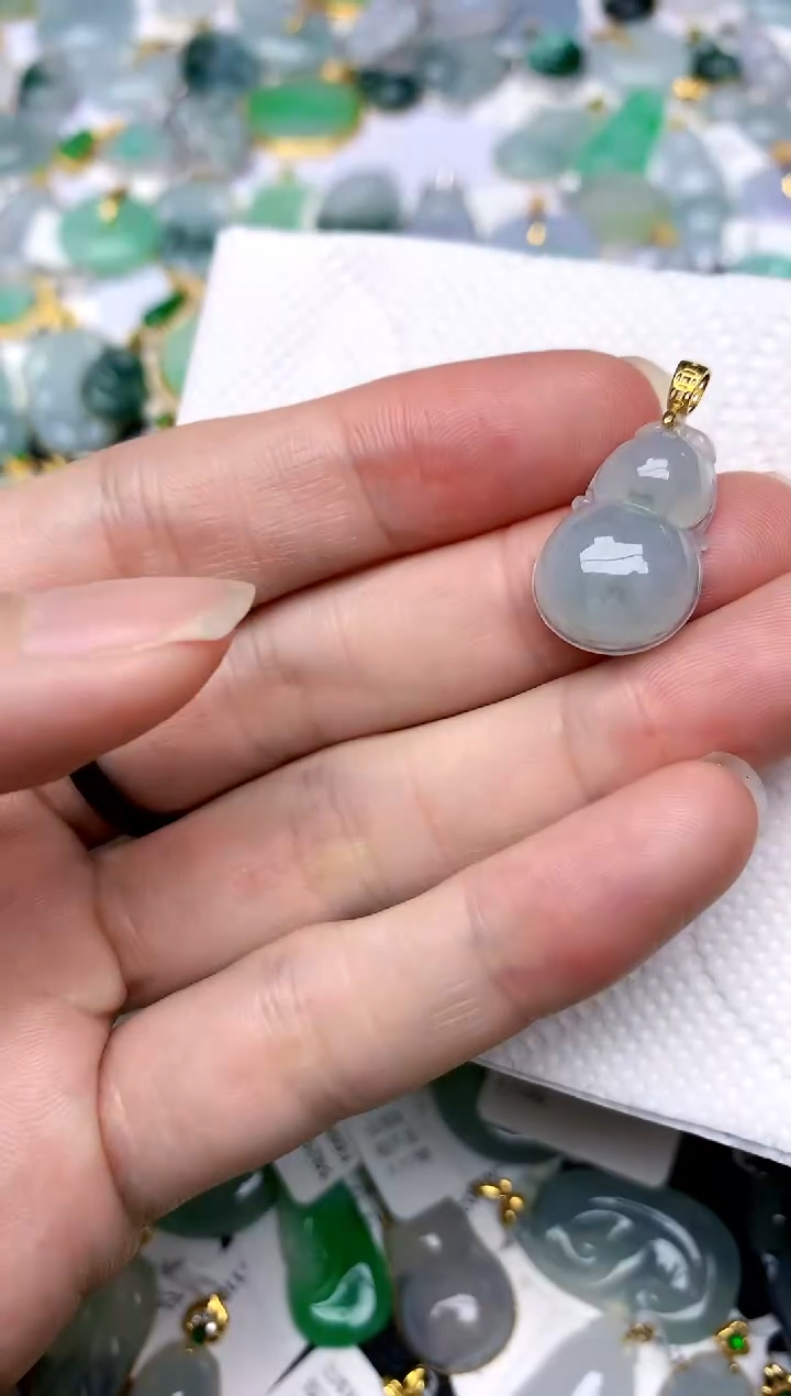 颈饰银S925镶嵌翡翠天然A货翡翠