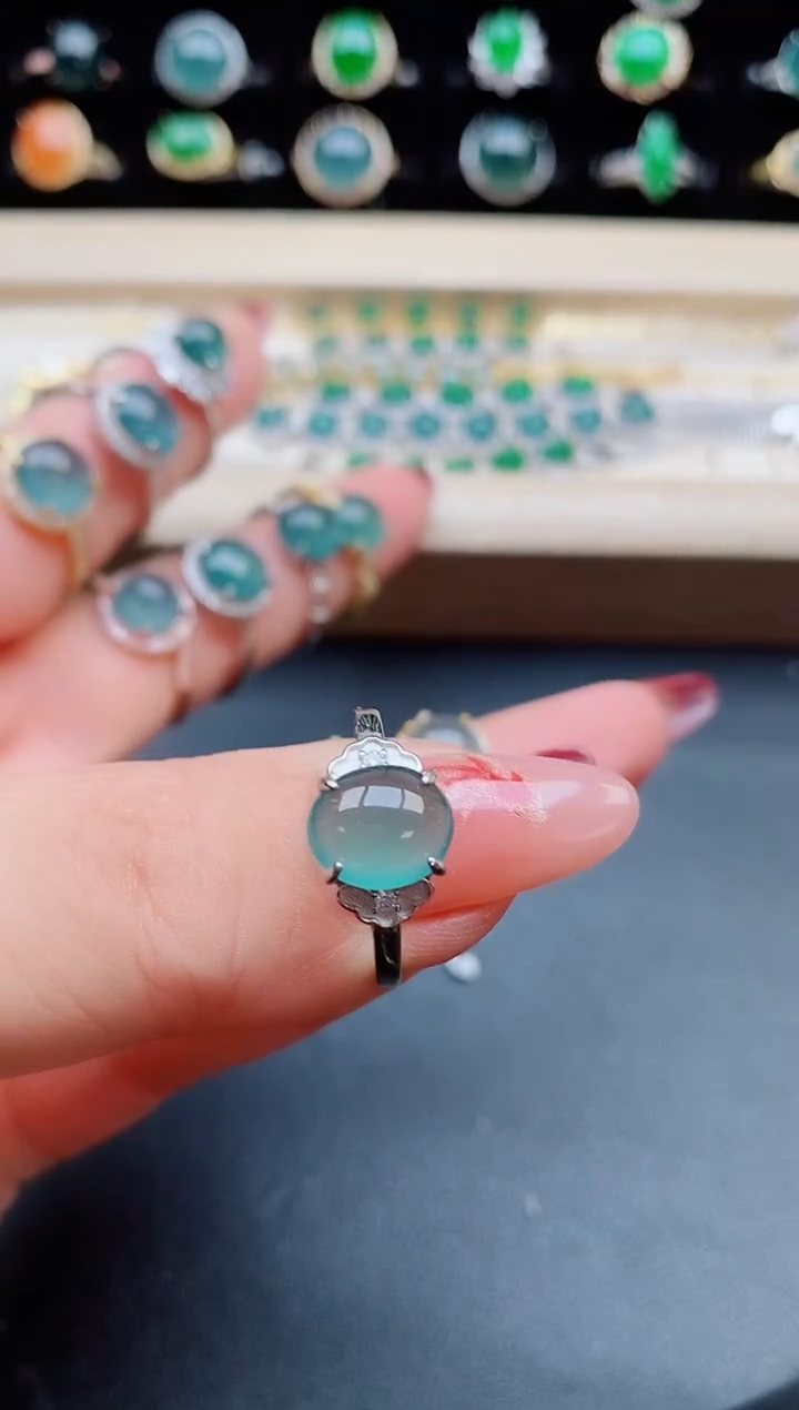 【闪购商品】翡翠戒指银S925镶嵌321321