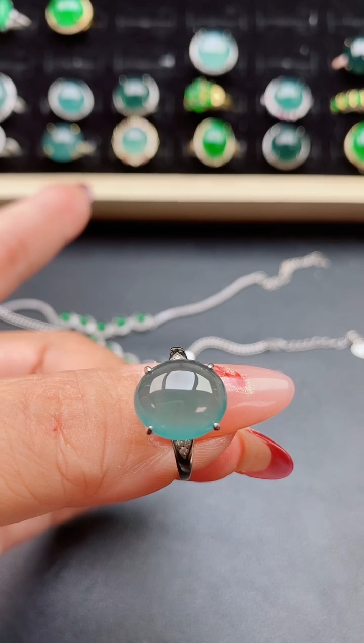 【闪购商品】翡翠戒指银S925镶嵌32132