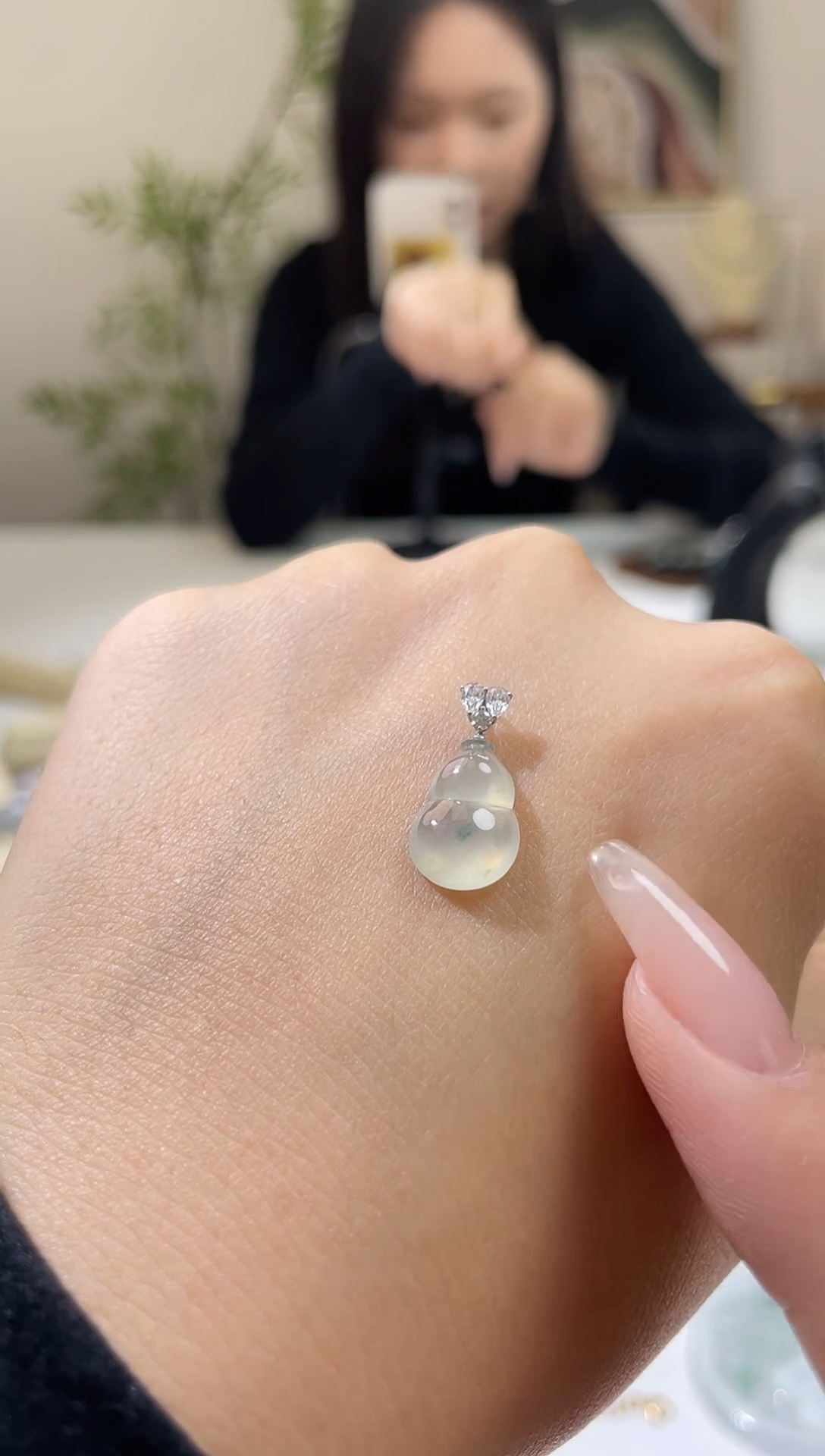 吊坠(不含链)18K金镶嵌翡翠佛公