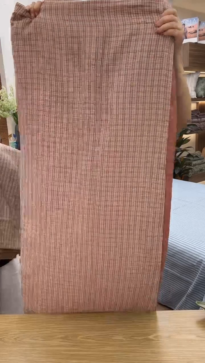 棉棉庄织全棉皱皱纱单被套标准红色