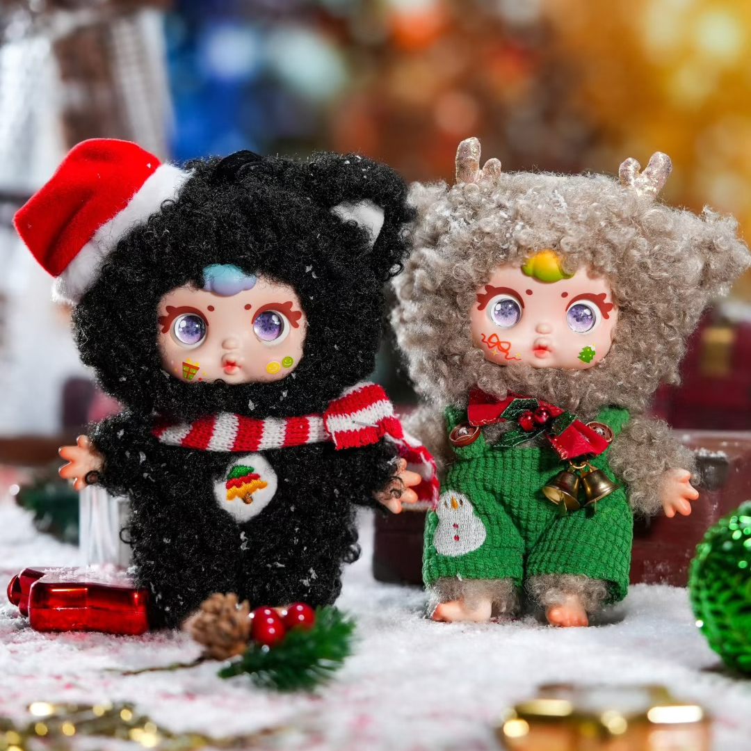 正版 MM奶糖圣诞系列毛绒挂件盲盒