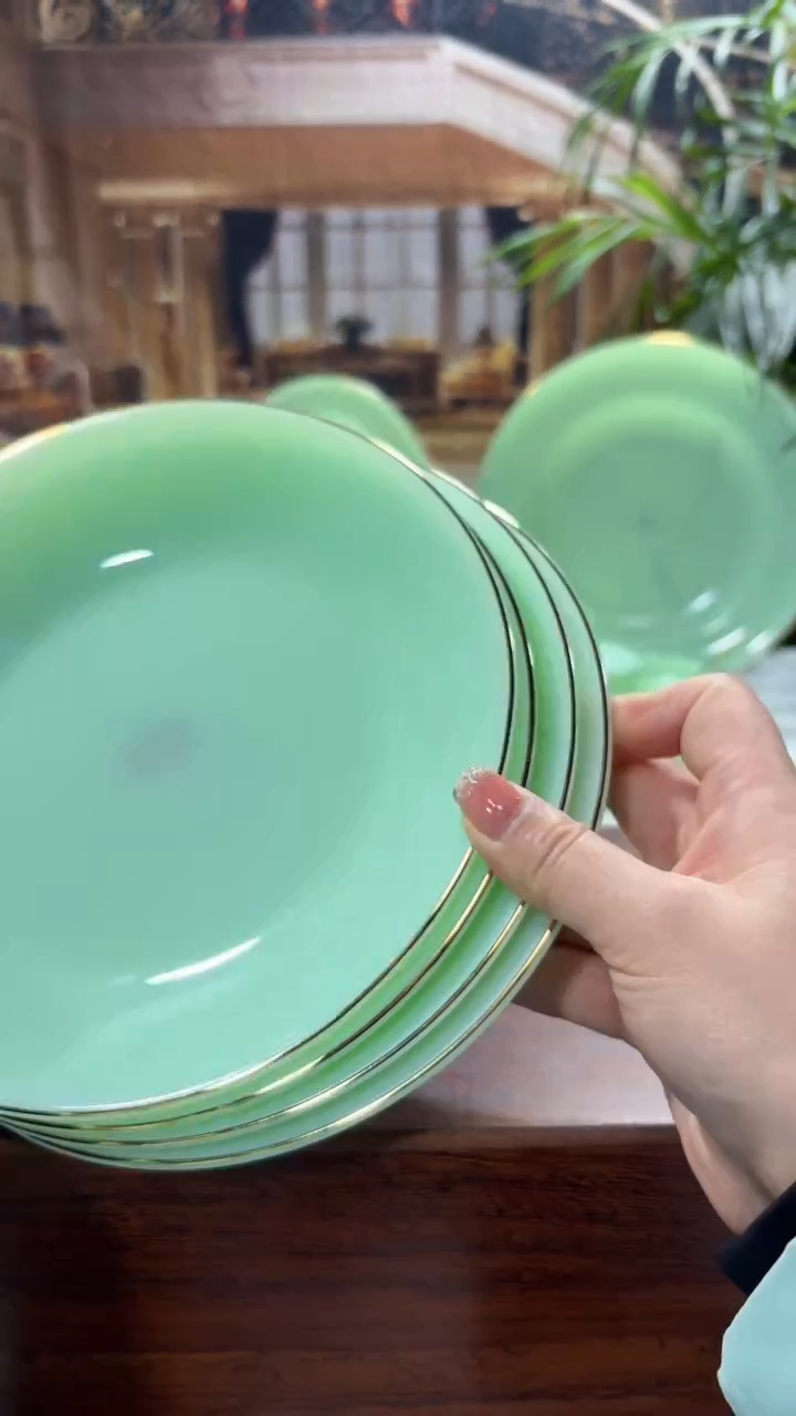 【闪购商品】...8英寸深盘4个  玉瓷【贝美】