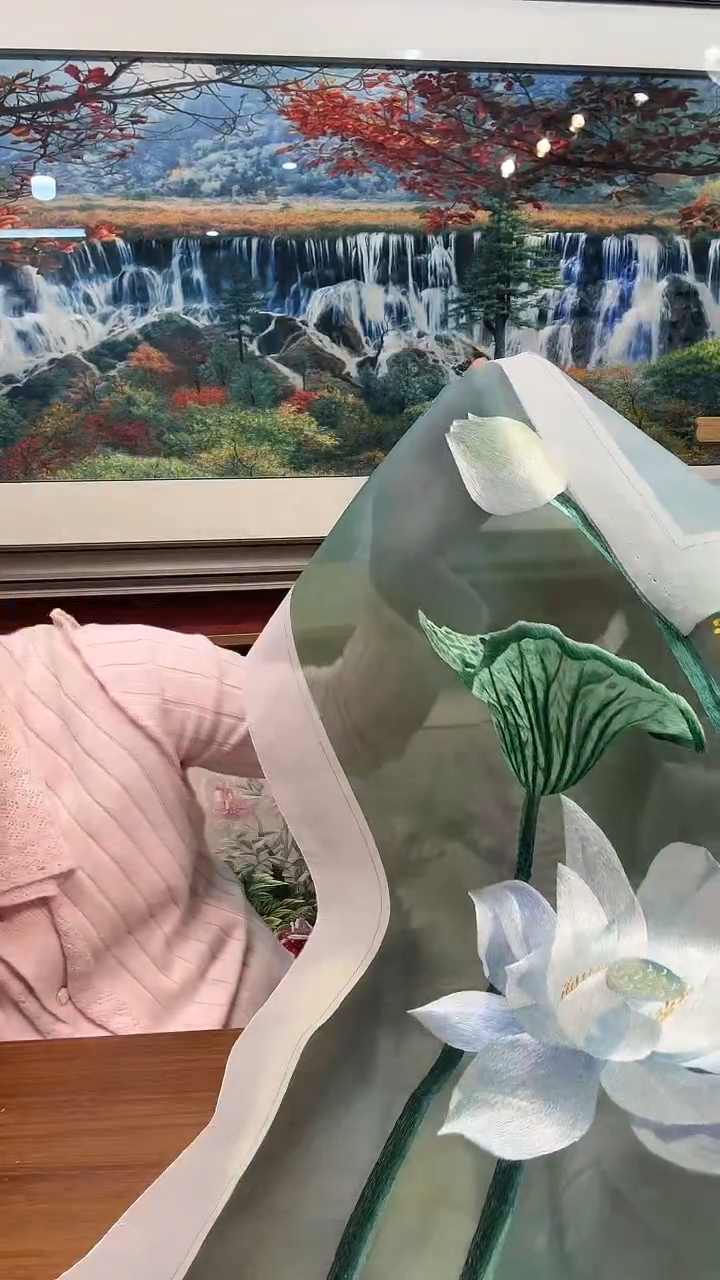 横款开**乐闵丹红刺绣工作室 精品手工苏绣双面绣牡丹双面绣