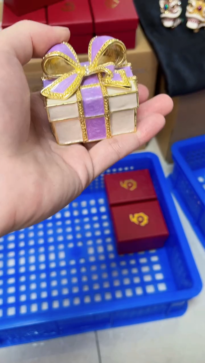 【闪购商品】瓷片年货节福福价格高质珐琅彩合金摆件首饰盒