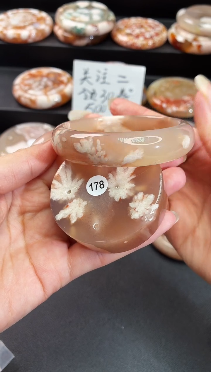 手镯玛瑙/玉髓未镶嵌用****8石英质玉55圈55/56带(赠送镯心)