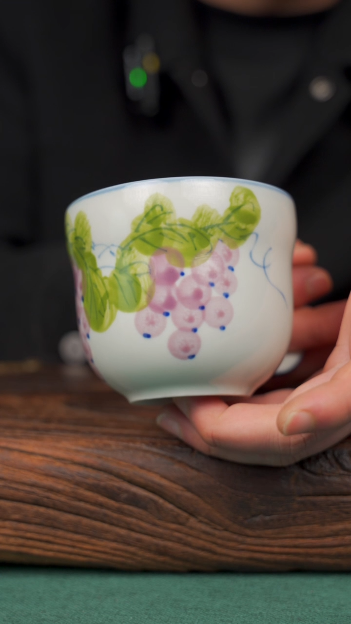 瓷片73寻一缕瓷香杯釉下手工手绘瓷器