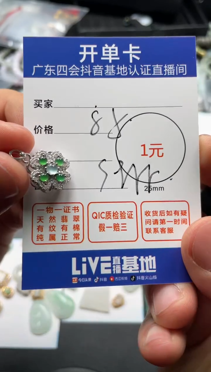 【闪购商品】翡翠颈饰银S925镶嵌挂件