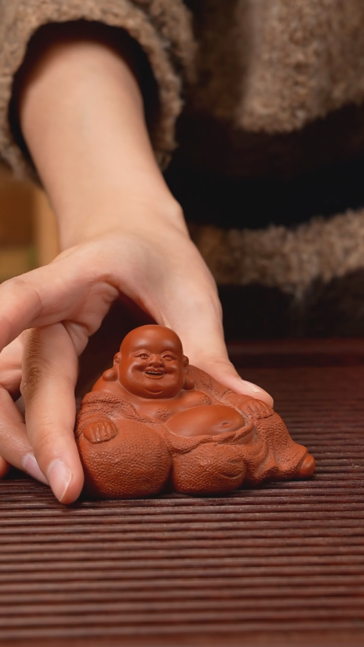 【闪购商品】紫砂茶宠朱泥弥勒