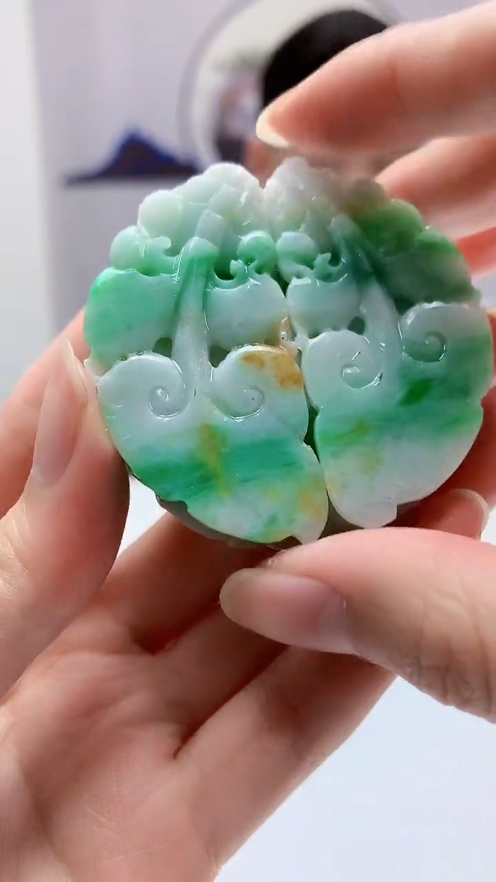 【闪购商品】定制翡翠未镶嵌4917zm-毛货挂件215貔貅一对