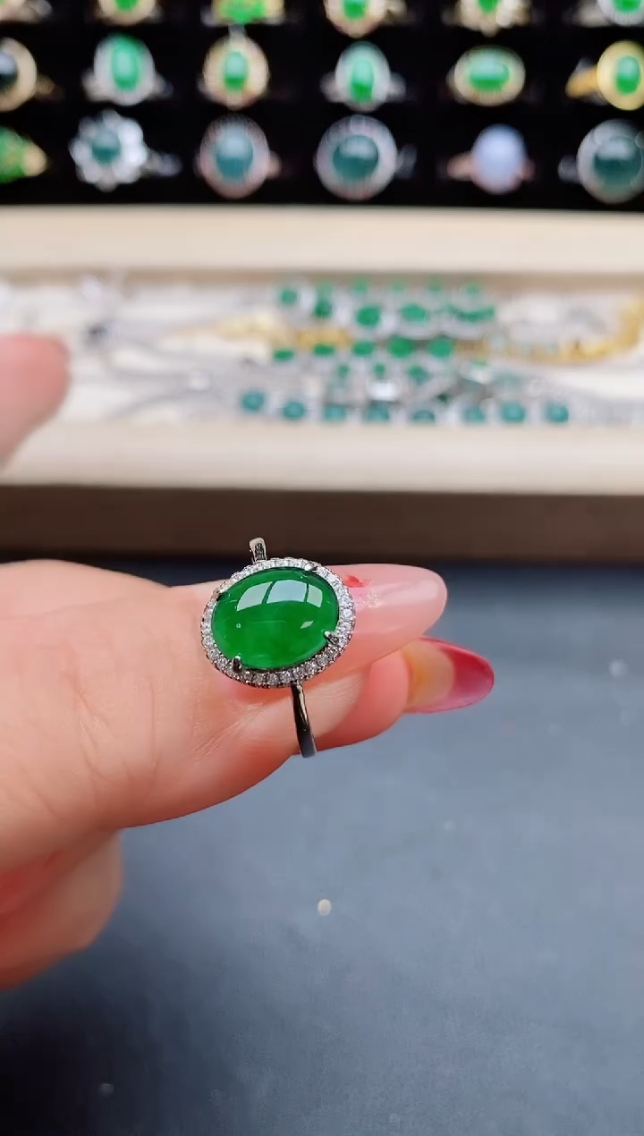 【闪购商品】翡翠戒指银S925镶嵌805580