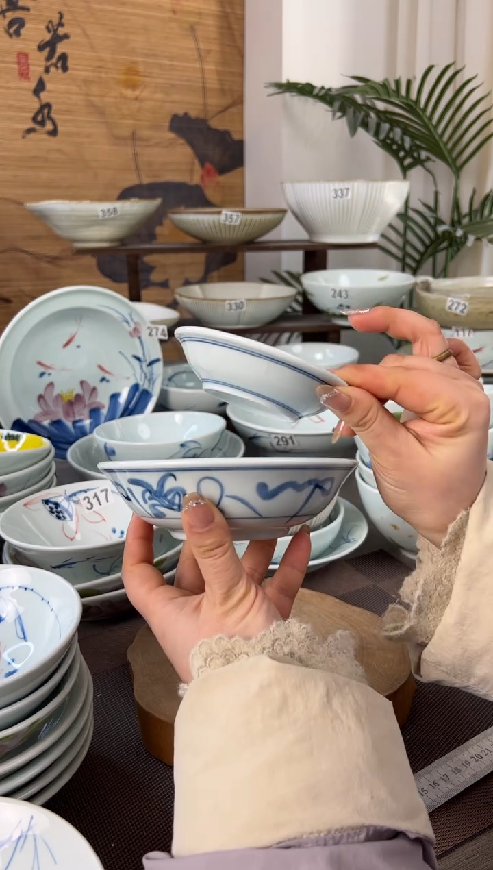 明舟中暇山茶花6寸正德碗（单只装）