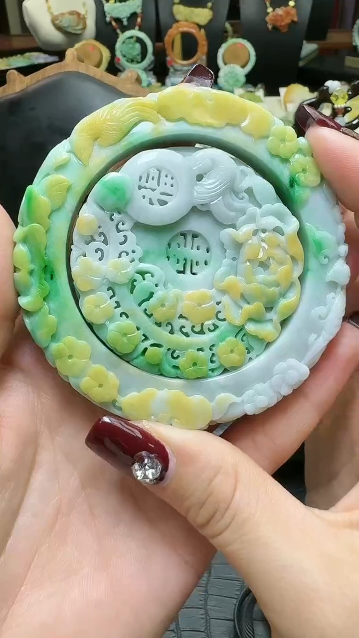 【闪购商品】翡翠手镯未镶嵌特色黄加绿套镯