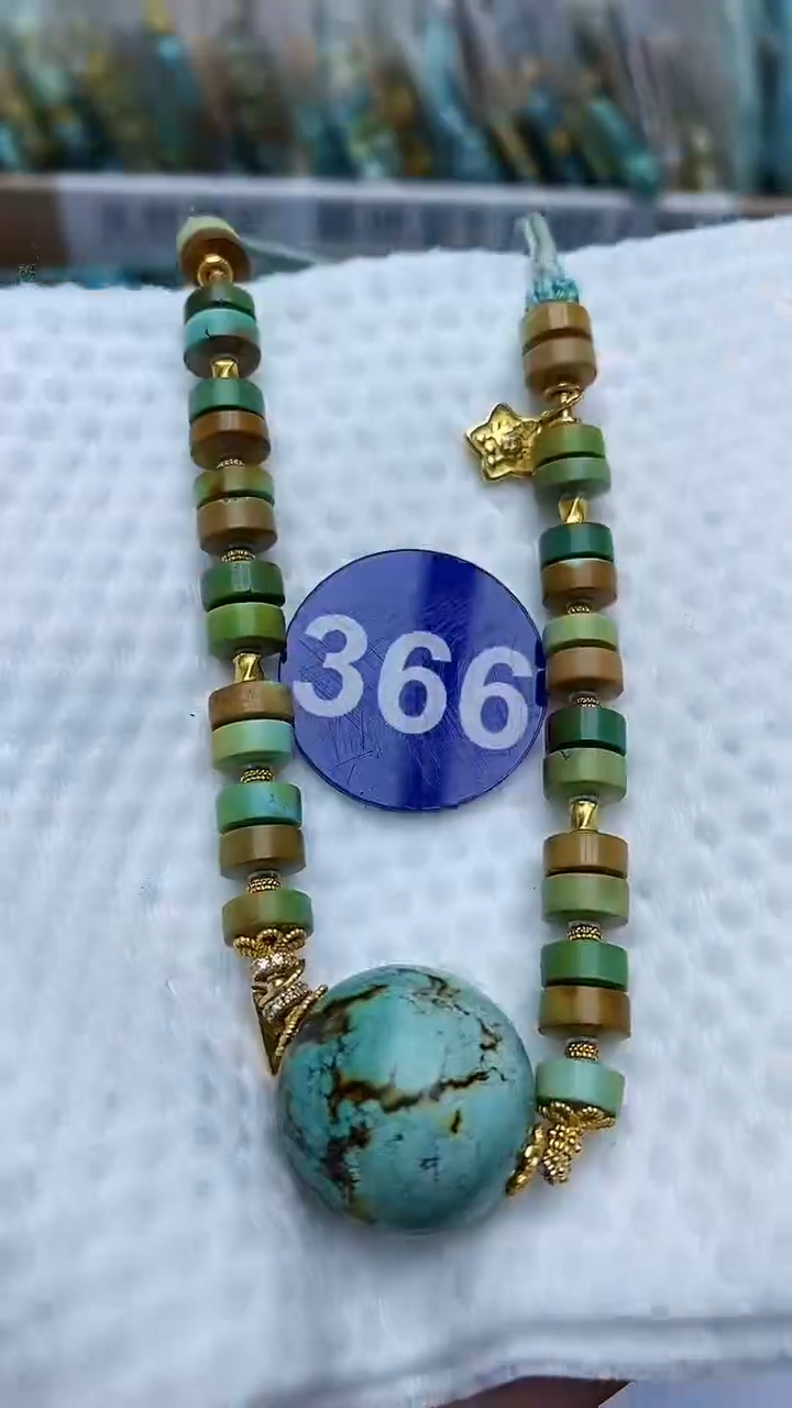 【闪购商品】绿松石项链银S925镶嵌366