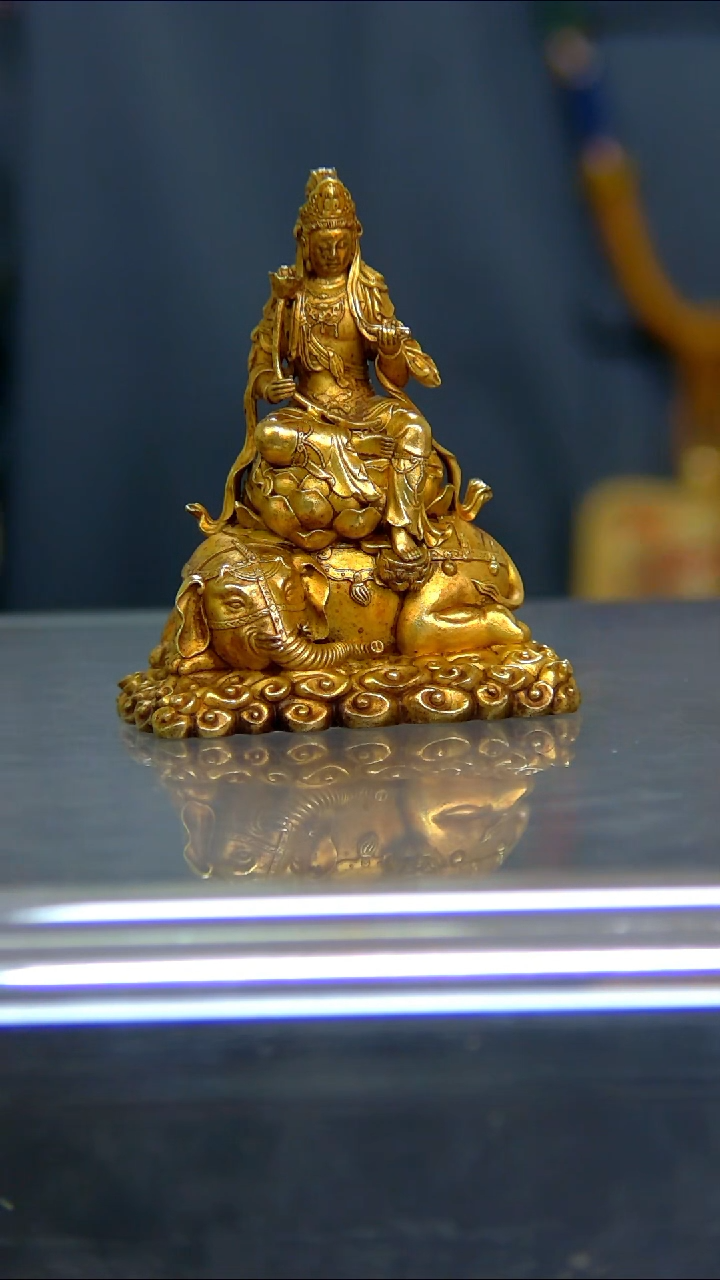 【闪购商品】紫铜鎏金 6分普贤 P20424-G