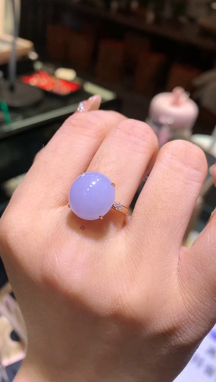 【闪购商品】翡翠吊坠(不含链)18K金镶嵌戒指