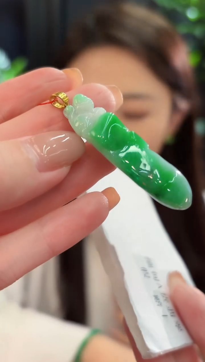 吊坠(不含链)18K金镶嵌翡翠 缅甸A货/支持复检/一件