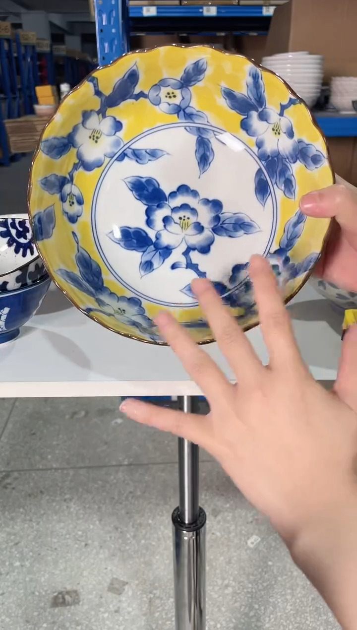 陶瓷富贵黄彩【1支】8.1英寸钵碗