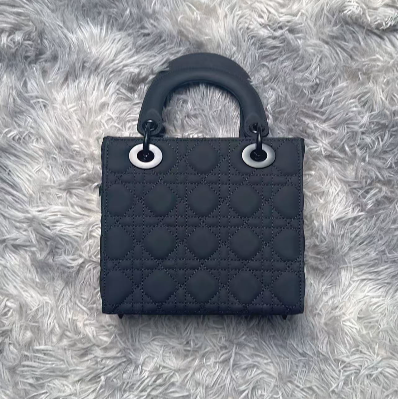 手工时尚百搭女包四格磨砂黑色  10954