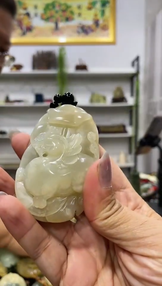 岫玉未镶嵌手把 