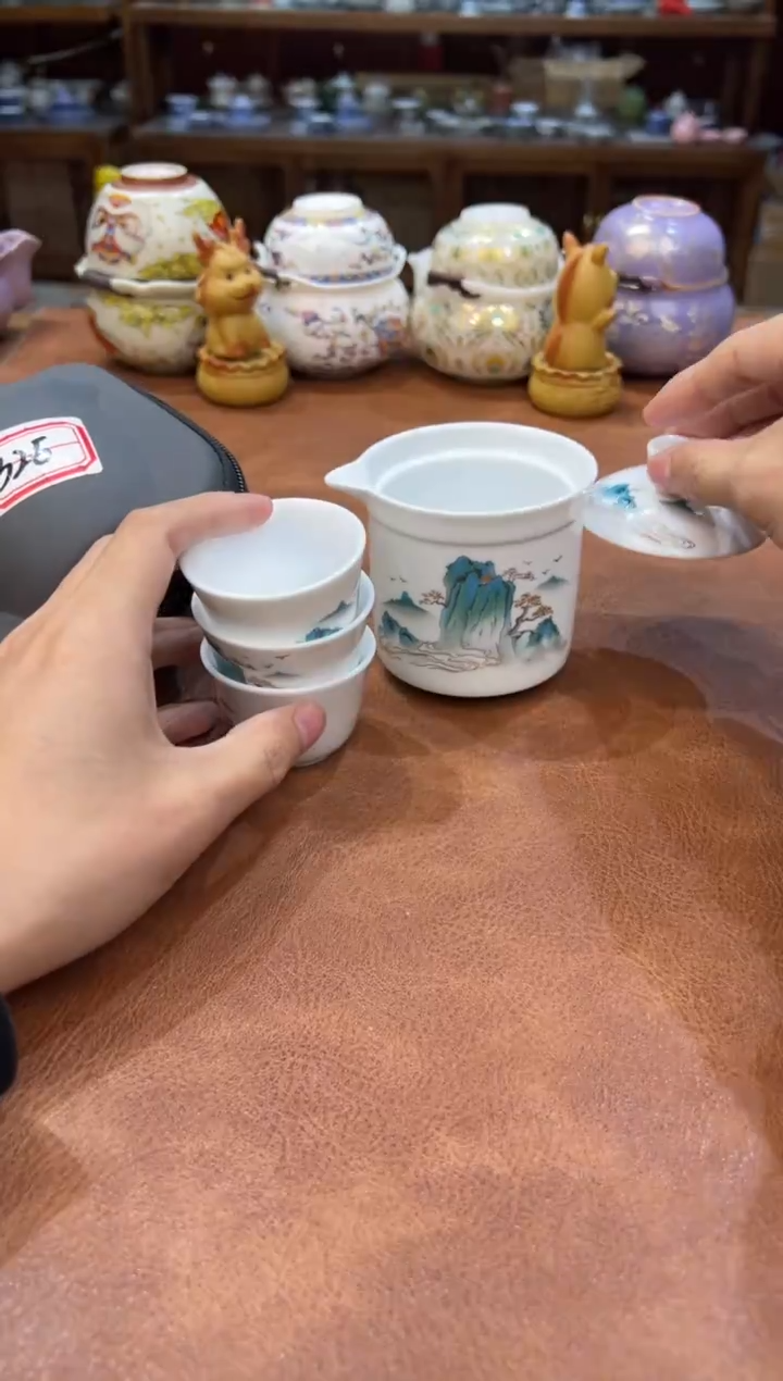 真的很便宜会开片的旅行茶具