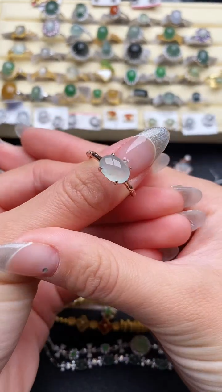 【闪购商品】翡翠戒指银S925镶嵌11111111+1