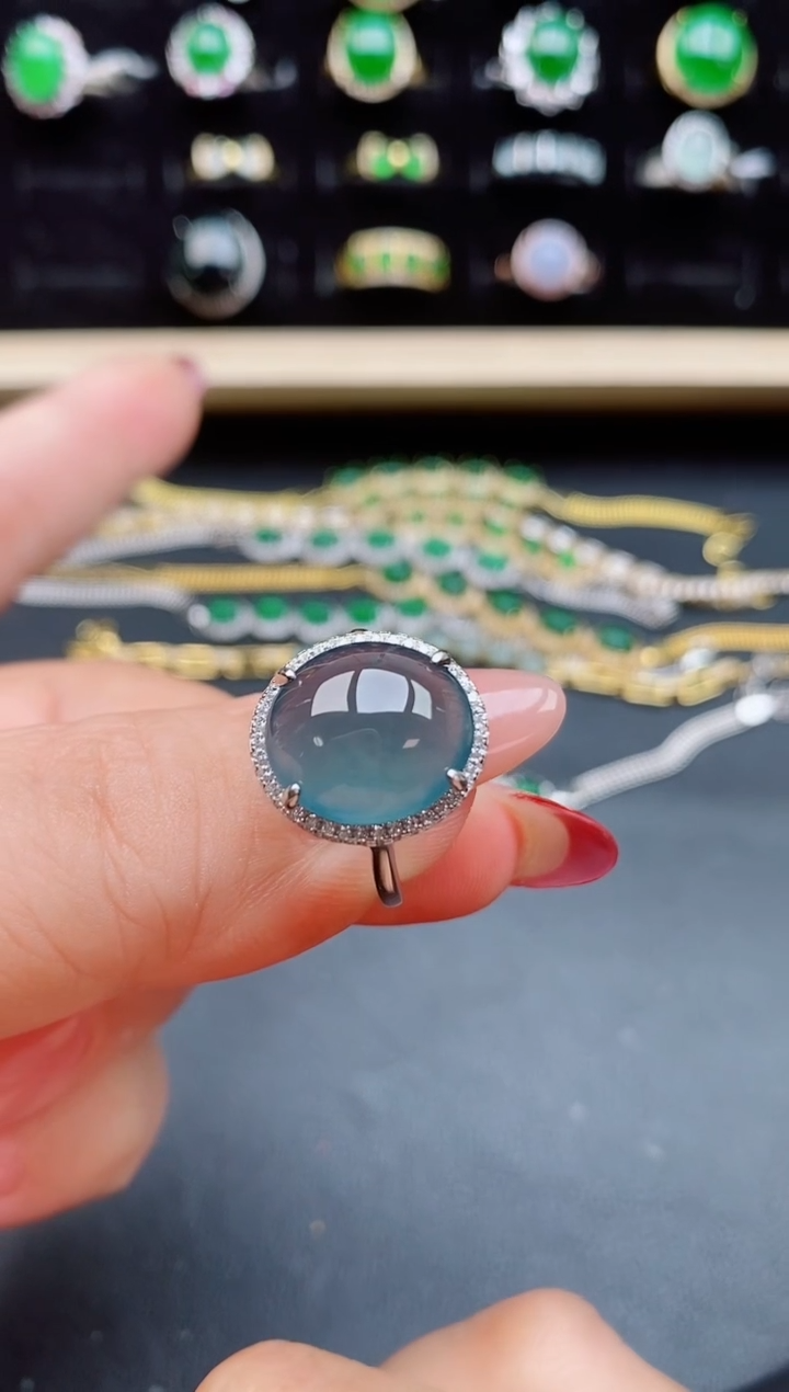 【闪购商品】翡翠戒指银S925镶嵌508050
