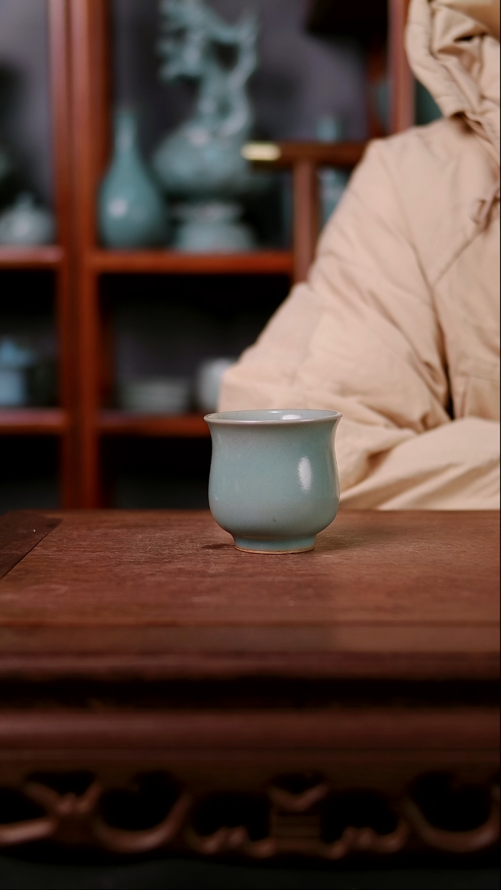 杯子陶亚**人青霁汝窑仿古釉   微瑕