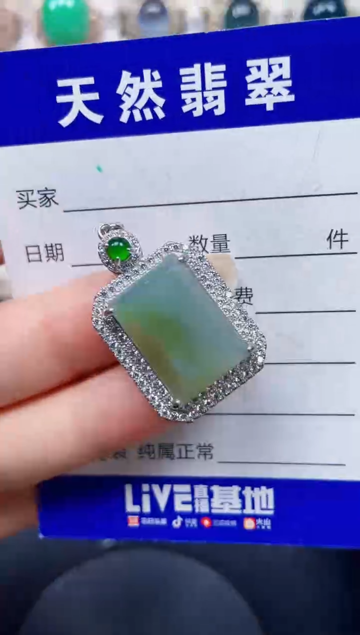 颈饰银S925镶嵌翡翠361