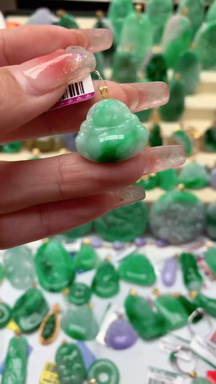 【闪购商品】翡翠颈饰18K金镶嵌挂件