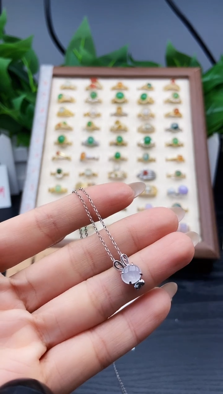 颈饰银S925镶嵌翡翠12
