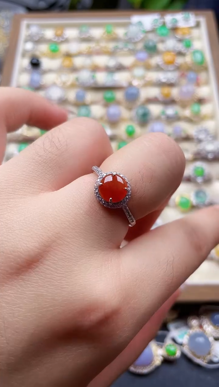 银S925镶嵌戒指翡翠14