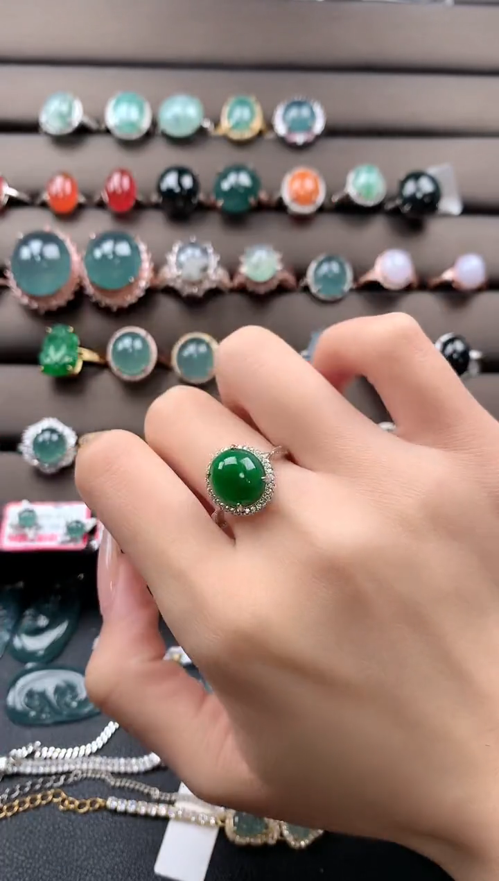 【闪购商品】翡翠戒指银S925镶嵌4324324