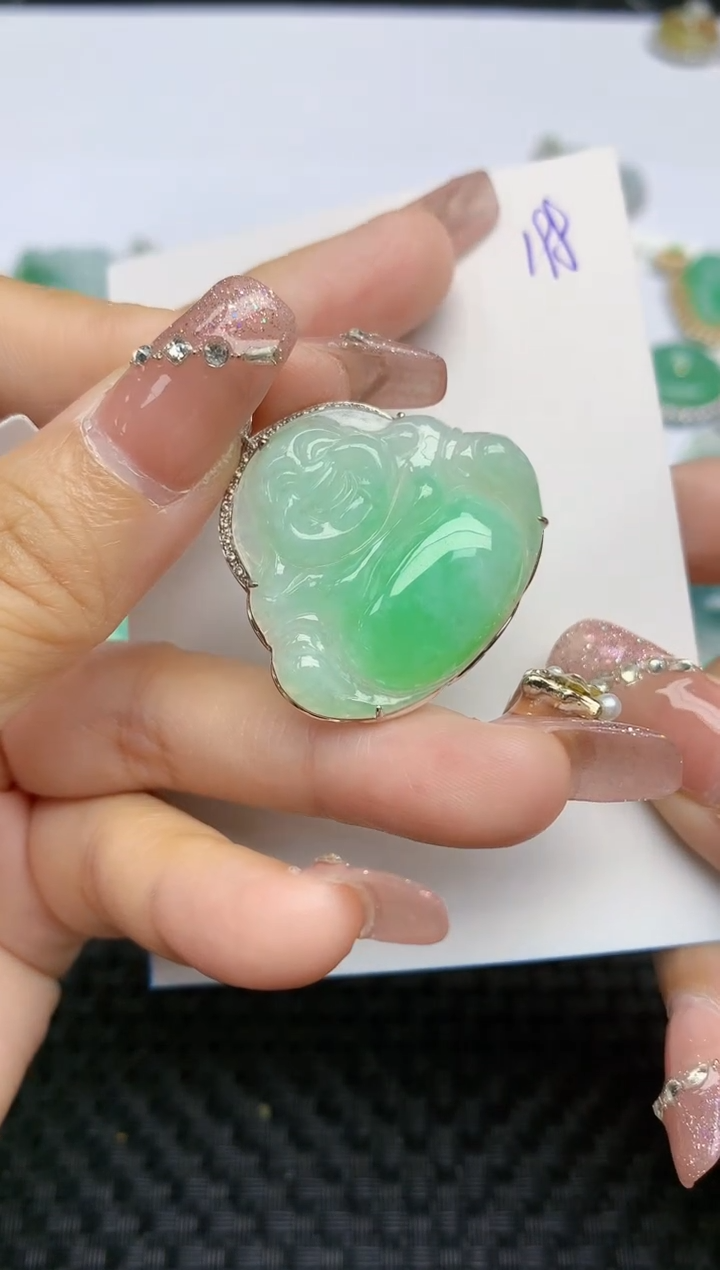 【闪购商品】翡翠颈饰18K金镶嵌天然A货翡翠 198