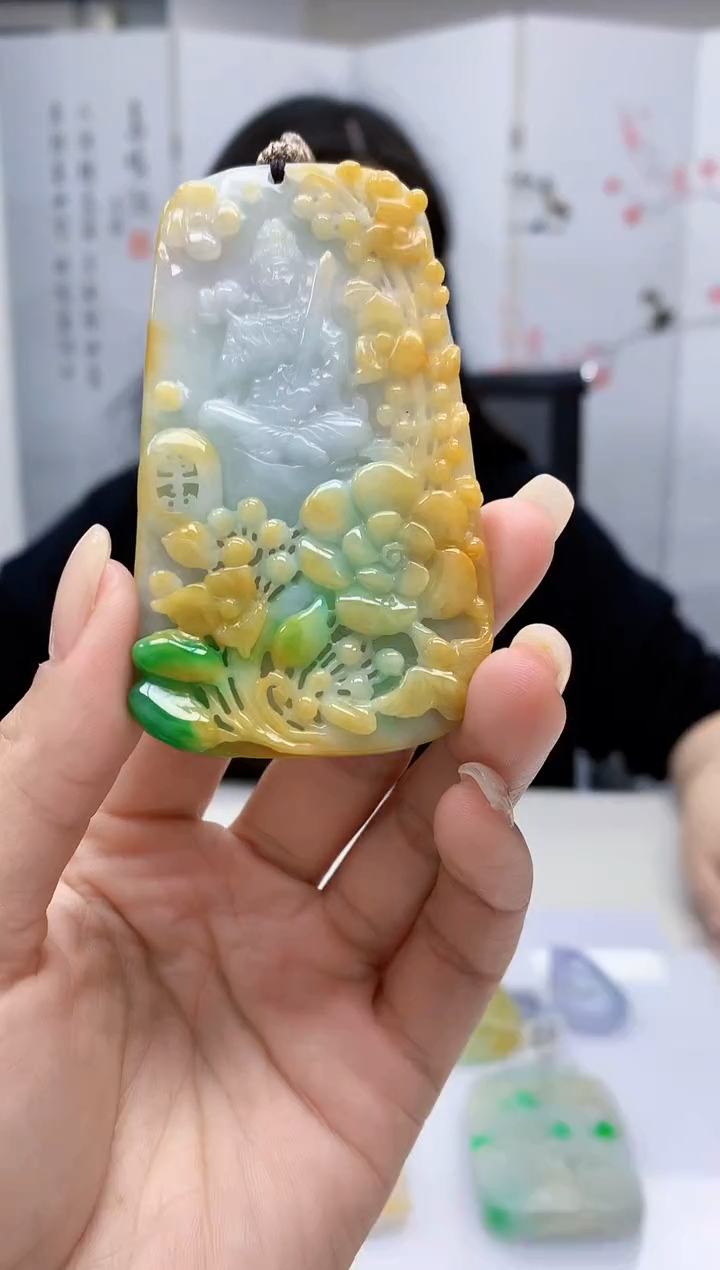 【闪购商品】定制翡翠未镶嵌0405lr-毛货挂件2