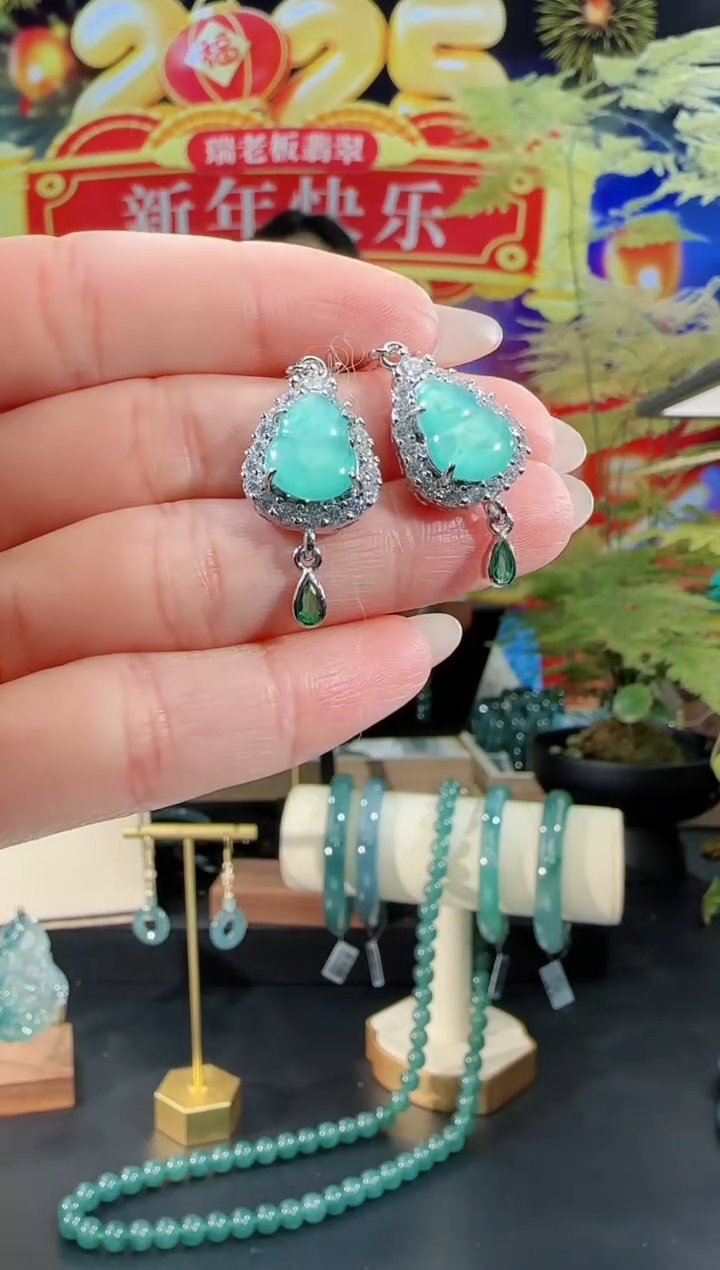 【闪购商品】翡翠耳饰合金葫芦耳饰多样性发一