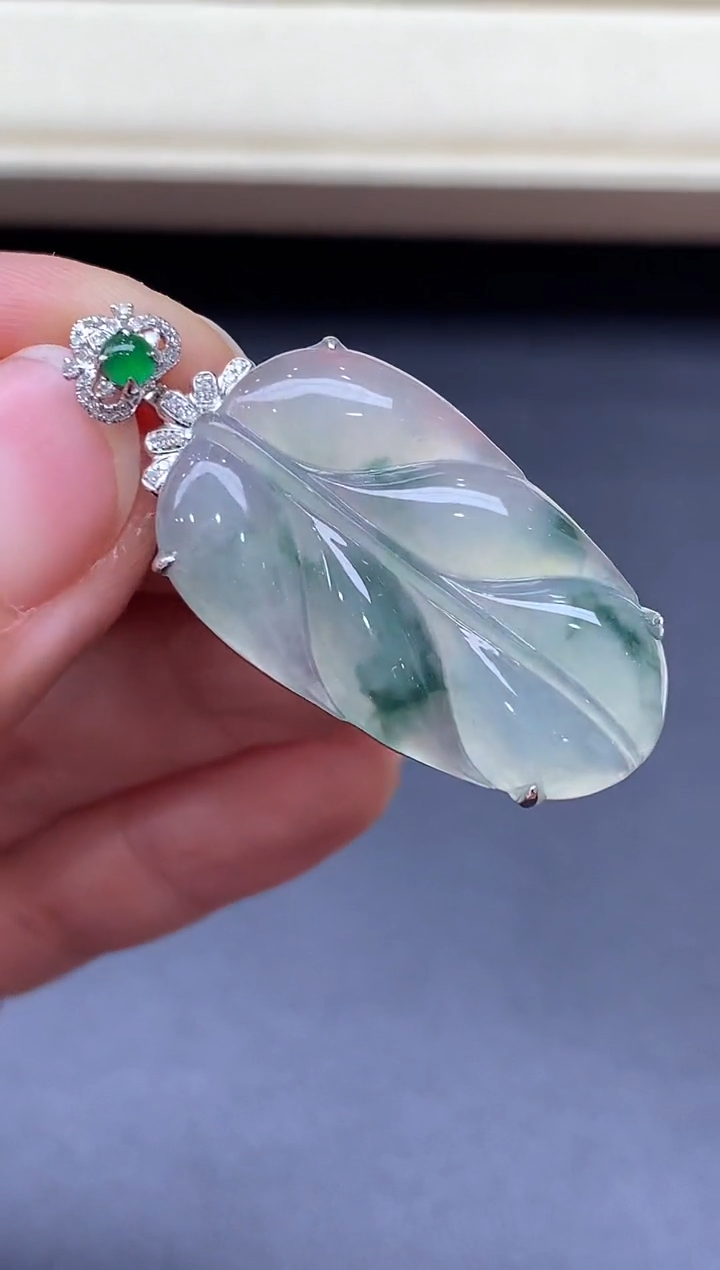 颈饰18K金镶嵌翡翠479-中国好珍宝