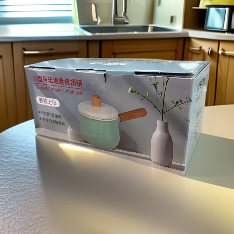 陶瓷身玻璃盖小奶锅煮泡面神器16cm